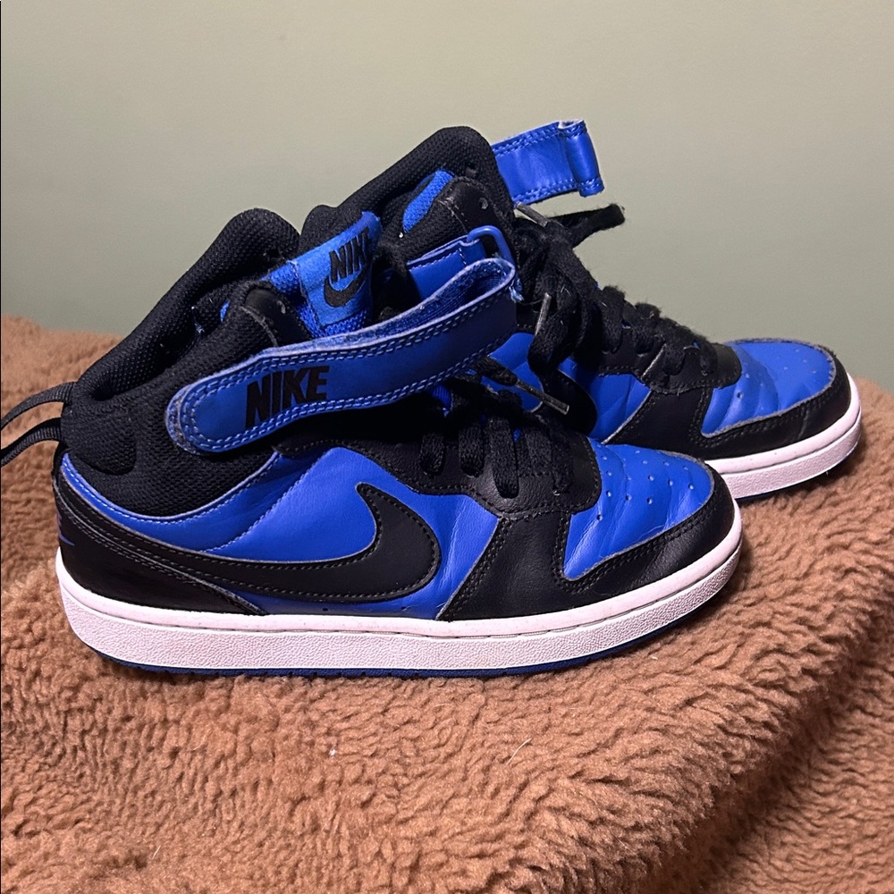 Nike Kids Black and Blue High-Top Sneakers